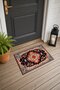 Navy and Salmon Classic Medallion Turkish Rug-Patterned Doormat, 40x60 cm, with Non-Slip Sole - 3
