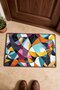 Colorful Cubist Curved Mosaic-Patterned Doormat, 40x60 cm, with Non-Slip Sole, Decorative - 4