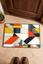 Cream, Yellow, and Orange 3D Prism-Patterned Doormat, 40x60 cm, with Non-Slip Sole, Decorative - 4