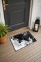 Black and White Fluid-Patterned 911 Doormat, 40x60 cm, with Non-Slip Sole, Decorative