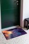 Navy Blue and Orange Galaxy Nebula-Patterned Doormat, 40x60 cm, with Non-Slip Sole, Decorative - 3
