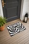 Gray and Black Zebra-Print Symmetrical Doormat, 40x60 cm, with Non-Slip Sole, Decorative
