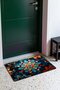 Blue and Orange Star Kaleidoscope Turkish Rug-Patterned Doormat, 40x60 cm, with Non-Slip Sole - 2