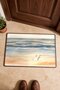 Peach Blue Watercolor Beach-Patterned Doormat, 40x60 cm, with Non-Slip Sole, Decorative - 4