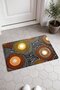 958 Door Mat with Orange and Black Circle Pattern, 40x60 cm, Non-Slip Sole, Decorative - 4