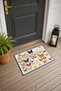 Yellow and White Butterflies Pattern 430 Doormat, 40x60 cm, Non-Slip Sole, Decorative