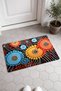 Blue and Orange Floral Print Doormat, 40x60 cm, with Non-Slip Sole, Decorative - 4