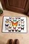 Orange and Blue Butterfly-Patterned 530 Doormat, 40x60 cm, with Non-Slip Sole, Decorative - 4