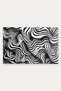 907 Black-and-White Wavy Pattern Doormat, 40x60 cm, with Non-Slip Sole, Decorative - 5