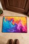 Yellow and Blue Abstract Art Patterned Doormat, 40x60 cm, with Non-Slip Sole, Decorative - 4