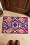 Purple Turquoise Psychedelic Mandala-Patterned Doormat, 40x60 cm, with Non-Slip Sole, Decorative - 4