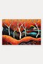 Orange and Black Nature Scenery Patterned 948 Doormat, 40x60 cm, with Non-Slip Sole, Decorative - 5