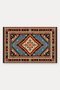 Blue and Red Ethnic Patterned Turkish Rug-Patterned Doormat, 40x60 cm, with Non-Slip Sole - 5