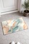 Peach and Mint Marble Patterned Doormat, 40x60 cm, with Non-Slip Sole, Decorative - 2