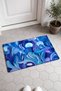 Blue and Purple Jellyfish Wave-Patterned Doormat, 40x60 cm, with Non-Slip Sole, Decorative - 2