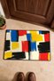 Red, Blue, and Yellow Brush-Stroke Patterned Doormat, 40x60 cm, with Non-Slip Sole, Decorative - 4