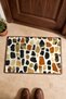 Beige Coffee Mini Giraffe-Patterned Doormat, 40x60 cm, with Non-Slip Sole, Decorative - 4