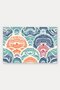 Coral Blue Ethnic Patterned Doormat, 40x60 cm, with Non-Slip Sole, Decorative - 5