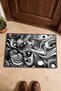 Black and White Op Art Swirl-Patterned Doormat, 40x60 cm, with Non-Slip Sole, Decorative - 4