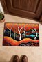 Orange and Black Nature Scenery Patterned 948 Doormat, 40x60 cm, with Non-Slip Sole, Decorative
