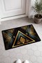 Black Gold Geometric Patterned 923 Doormat, 40x60 cm, Non-Slip Sole, Decorative - 2