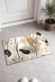 Beige-Gray Minimal Patterned Botanical-Patterned Doormat, 40x60 cm, with Non-Slip Sole, Decorative - 2