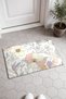 Cream Pastel Wildflower-Floral Print Doormat, 40x60 cm, with Non-Slip Sole, Decorative - 2