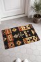Black and Beige African Checked Doormat, 40x60 cm, with Non-Slip Sole, Decorative - 2
