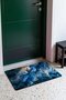 Blue Wavy Abstract Patterned Doormat, 40x60 cm, Non-Slip Sole, Decorative - 3