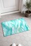 Aqua Blue Wavy Flow Pattern Doormat, 40x60 cm, with Non-Slip Sole, Decorative - 2