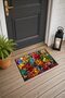 Colorful Flower Garden Pattern 893 Doormat, 40x60 cm, Non-Slip Sole, Decorative