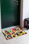 Yellow and Pink Cubist Collage-Patterned Doormat, 40x60 cm, with Non-Slip Sole, Decorative - 3