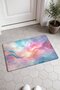 Blue, Pink, and Pastel Nebula-Patterned Doormat, 40x60 cm, with Non-Slip Sole, Decorative - 2