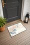 Peach-Gray Pastel Branch and Leaf Pattern Doormat, 40x60 cm, with Non-Slip Sole, Decorative