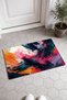 Orange, Pink, and Navy Blue Door Mat with Brushstroke Pattern, 40x60 cm, Non-Slip Sole, Decorative - 2