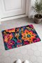 Navy and Fuchsia Baroque Floral Print Doormat, 40x60 cm, with Non-Slip Sole, Decorative - 2