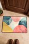 Blue and Pink Wavy Pattern Doormat, 40x60 cm, Non-Slip Sole, Decorative - 4