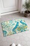 Turquoise Gold Damask Baroque-Patterned Doormat, 40x60 cm, with Non-Slip Sole, Decorative - 2