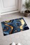 Navy Blue and Gold Spiral Swirl Pattern Doormat, 40x60 cm, with Non-Slip Sole, Decorative - 2