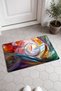 Orange and Blue Fluid Art Pattern 806 Doormat, 40x60 cm, Non-Slip Sole, Decorative - 2