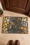 Bronze, Gold, and Metallic Stone Mosaic-Patterned Doormat, 40x60 cm, with Non-Slip Sole, Decorative - 4