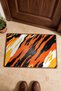 Orange and Black Flame Leopard-Print Doormat, 40x60 cm, with Non-Slip Sole, Decorative - 4