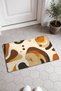 Cream Mustard Retro Patterned Doormat, 40x60 cm, with Non-Slip Sole, Decorative - 2