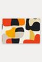 Orange and Black Cream Retro Patterned Doormat, 40x60 cm, with Non-Slip Sole, Decorative - 5