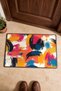 Colorful Brushstroke Abstract Patterned Doormat, 40x60 cm, with Non-Slip Sole, Decorative - 4