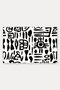 Black and White Door Mat with Hieroglyphic Symbol Pattern, 40x60 cm, Non-Slip Sole, Decorative - 5