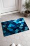 Blue Hexagon Patterned Woven Doormat 009, 40x60 cm, Non-Slip Sole, Decorative - 2