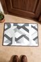 Gray and White Geometric Patterned Knitted Doormat, 40x60 cm, with Non-Slip Sole, Decorative - 4