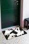 White Background with Black Brushstroke Pattern Door Mat, 40x60 cm, Non-Slip Sole, Decorative - 3