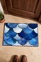 Blue and White Mermaid-Patterned Doormat, 40x60 cm, with Non-Slip Sole, Decorative - 4